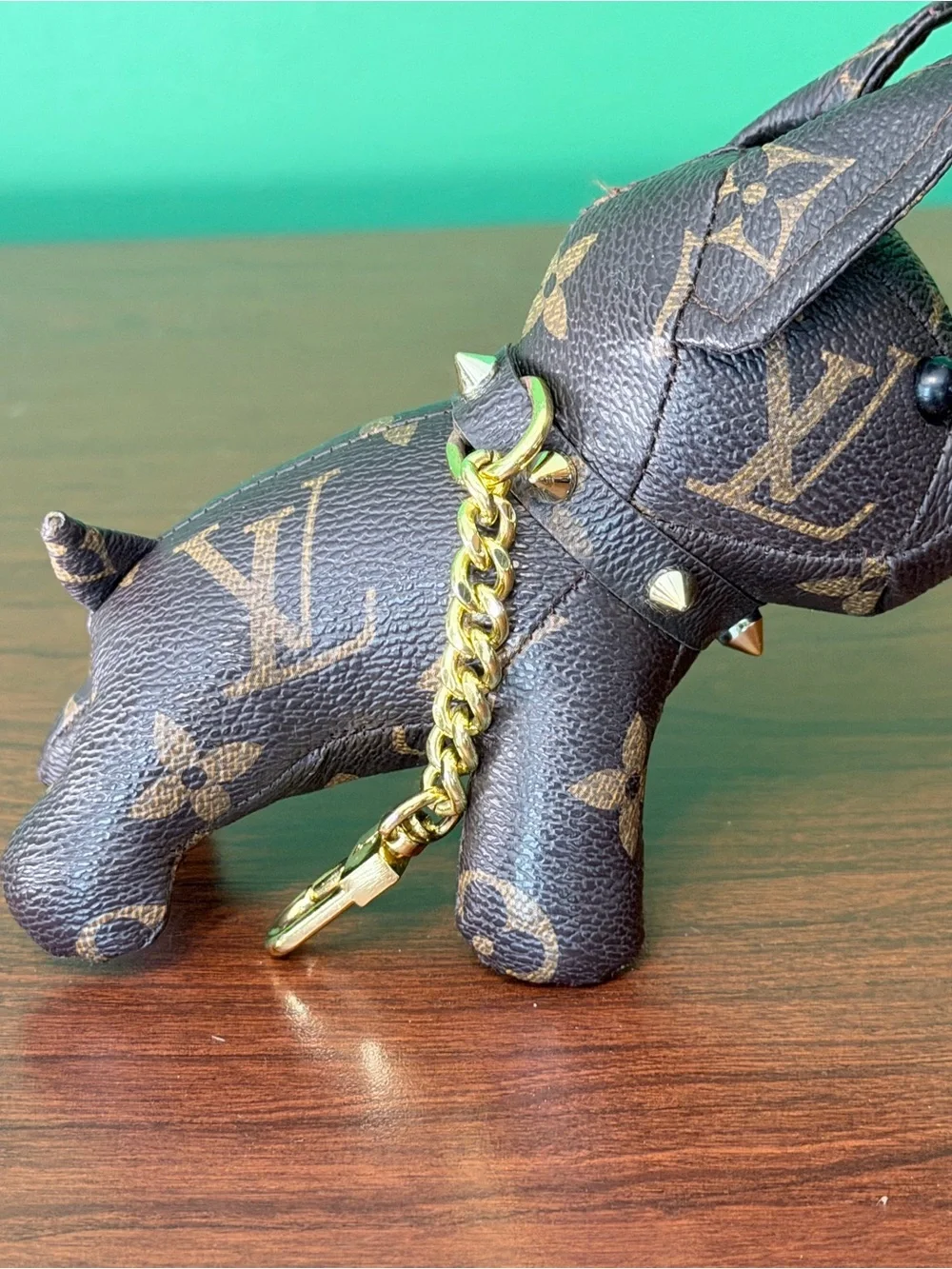 Designer Inspired Monogram French Bulldog Dog Bag Charm / Keychain